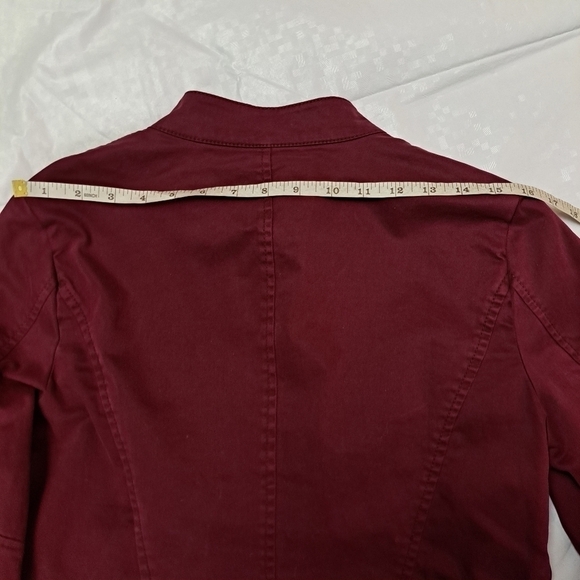 ANTHROPOLOGIE Sanctuary Military Moto Field Jacket Burgundy - Picture 14 of 15